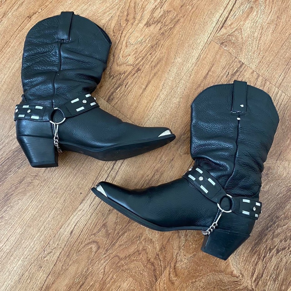 Durango Black Ankle Boots with Harness Straps